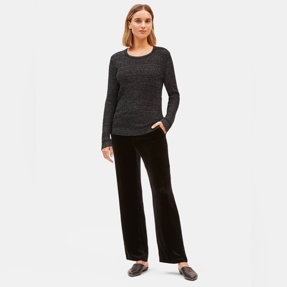 NWT Eileen Fisher Merino Sparkle Crew Neck Top in Responsible Wool XS‎ - Picture 2 of 8